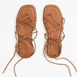 Abercrombie vegan leather flat sandal